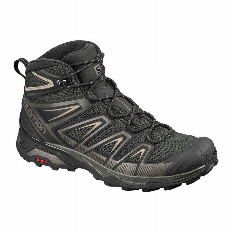 Bottes De Randonnée Salomon Homme Vert Olive / Noir - Salomon X ULTRA MID 3 AERO - France (8635-YBEW